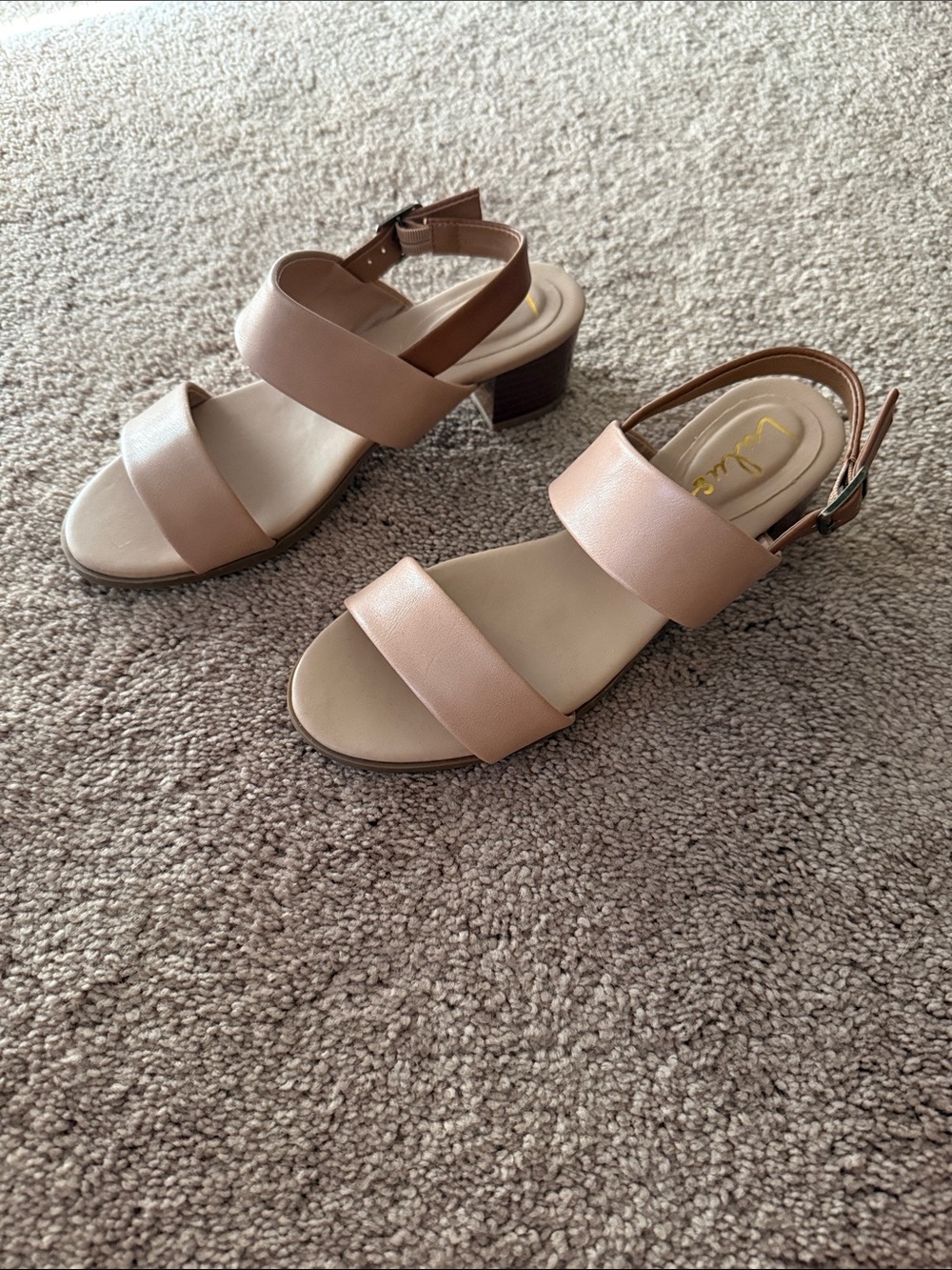 Lulus Tulum Trek Beige Heeled Sandals Size 7 NWT